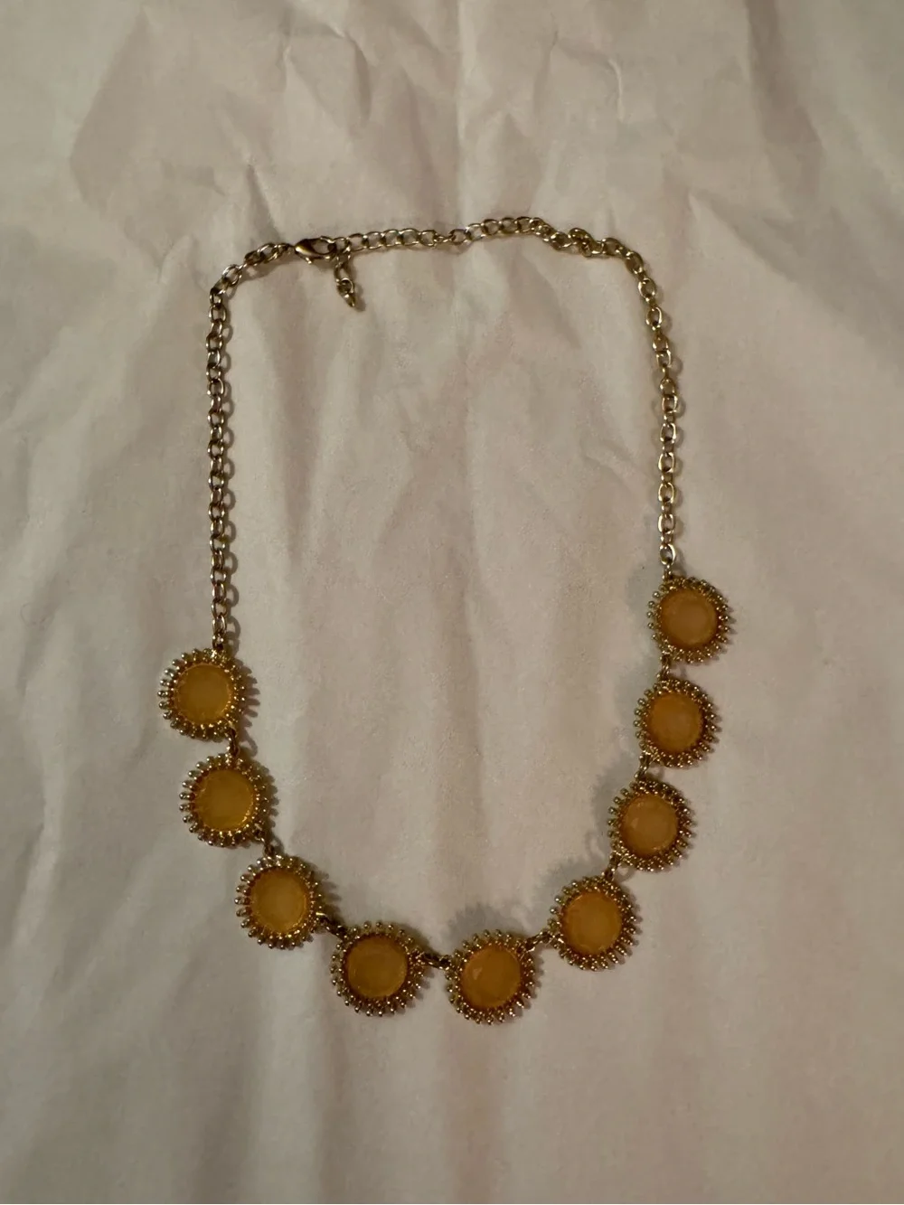 Gold-Tone Yellow Sunburst Pendant Necklace